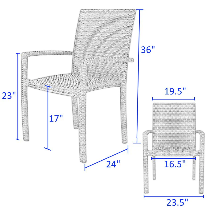Chalfonte Outdoor Stacking Dining Patio Arm Chair - Image 5