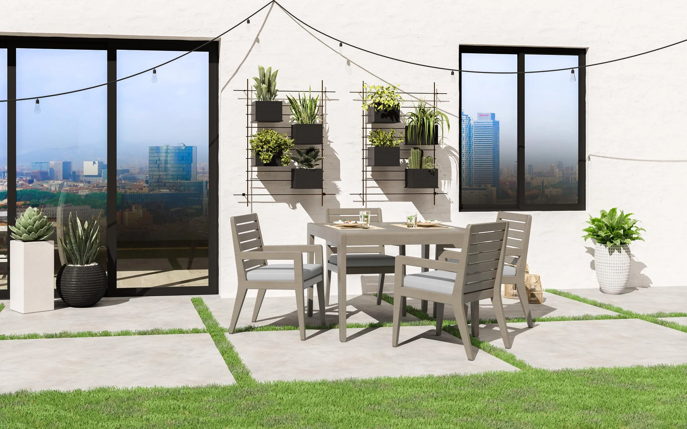 Sustain Outdoor Dining Table and Four Armchairs - Image 2