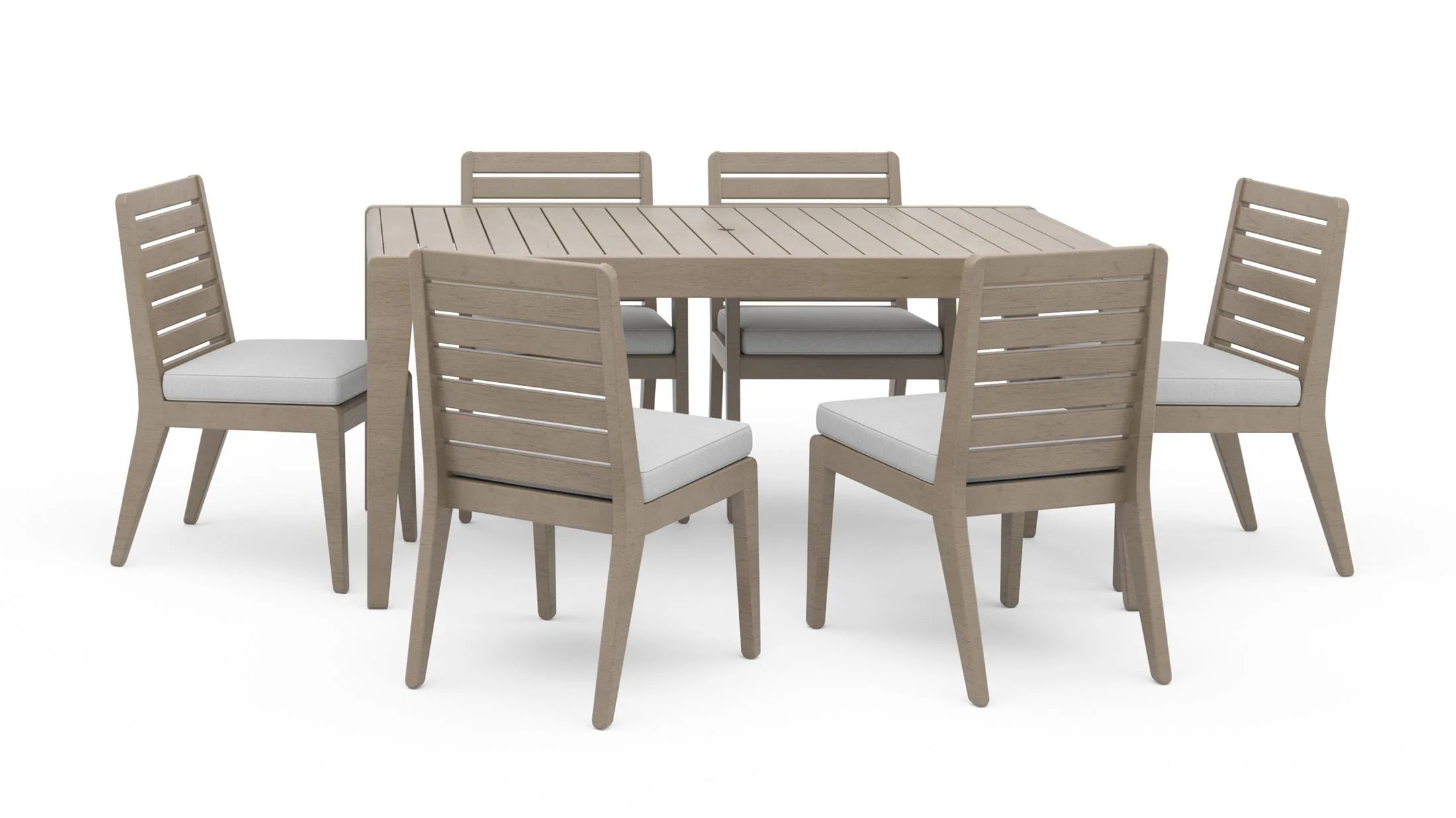 Sustain Outdoor Dining Table and Six Side Chairs
