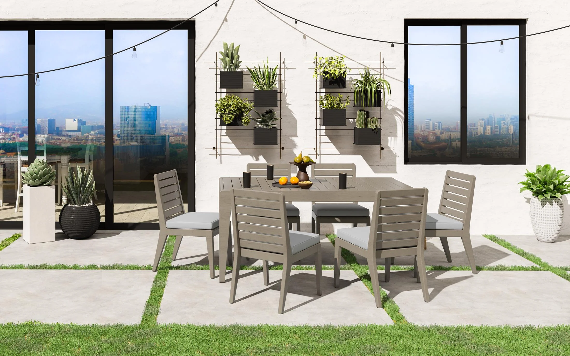 Sustain Outdoor Dining Table and Six Side Chairs - Image 2