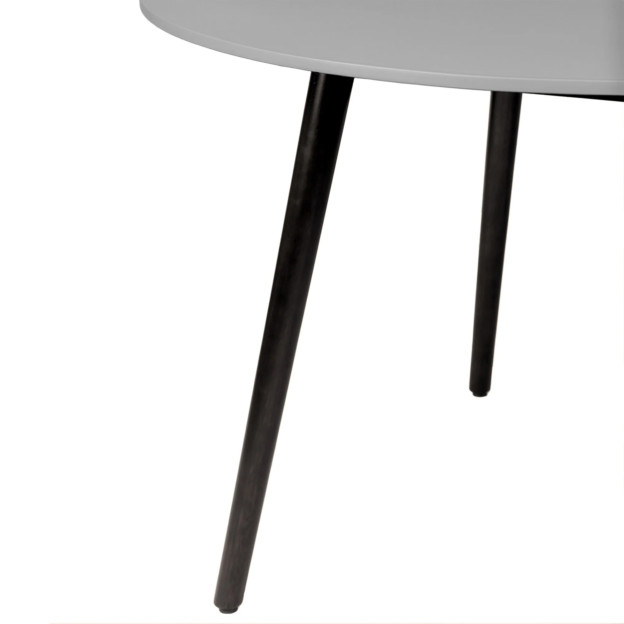 Sydney Outdoor Patio Round 36" Dining Table in Black Eucalyptus and Gray Stone - Image 3