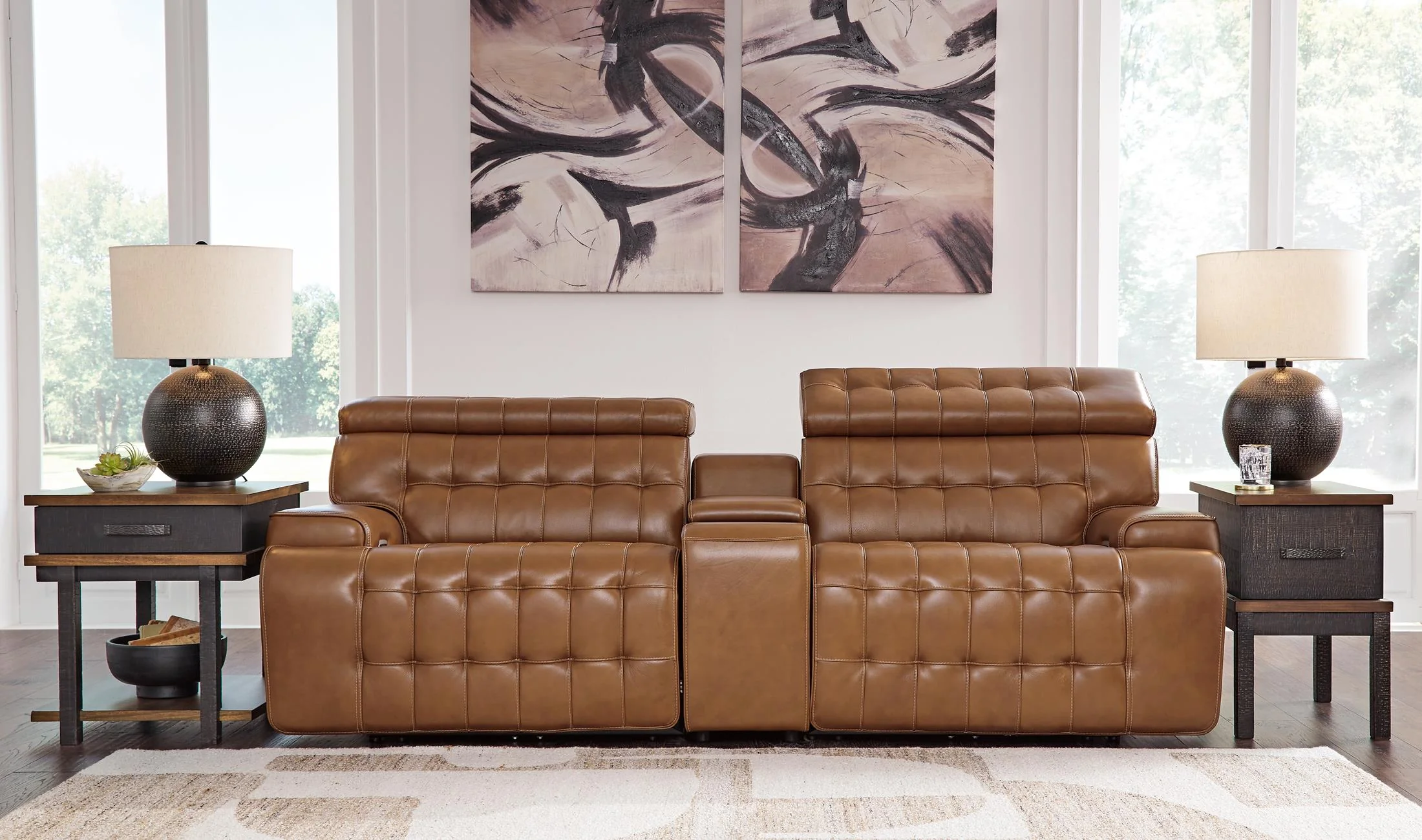 Temmpton 3-Piece Power Reclining Sectional Loveseat with Console - Image 2