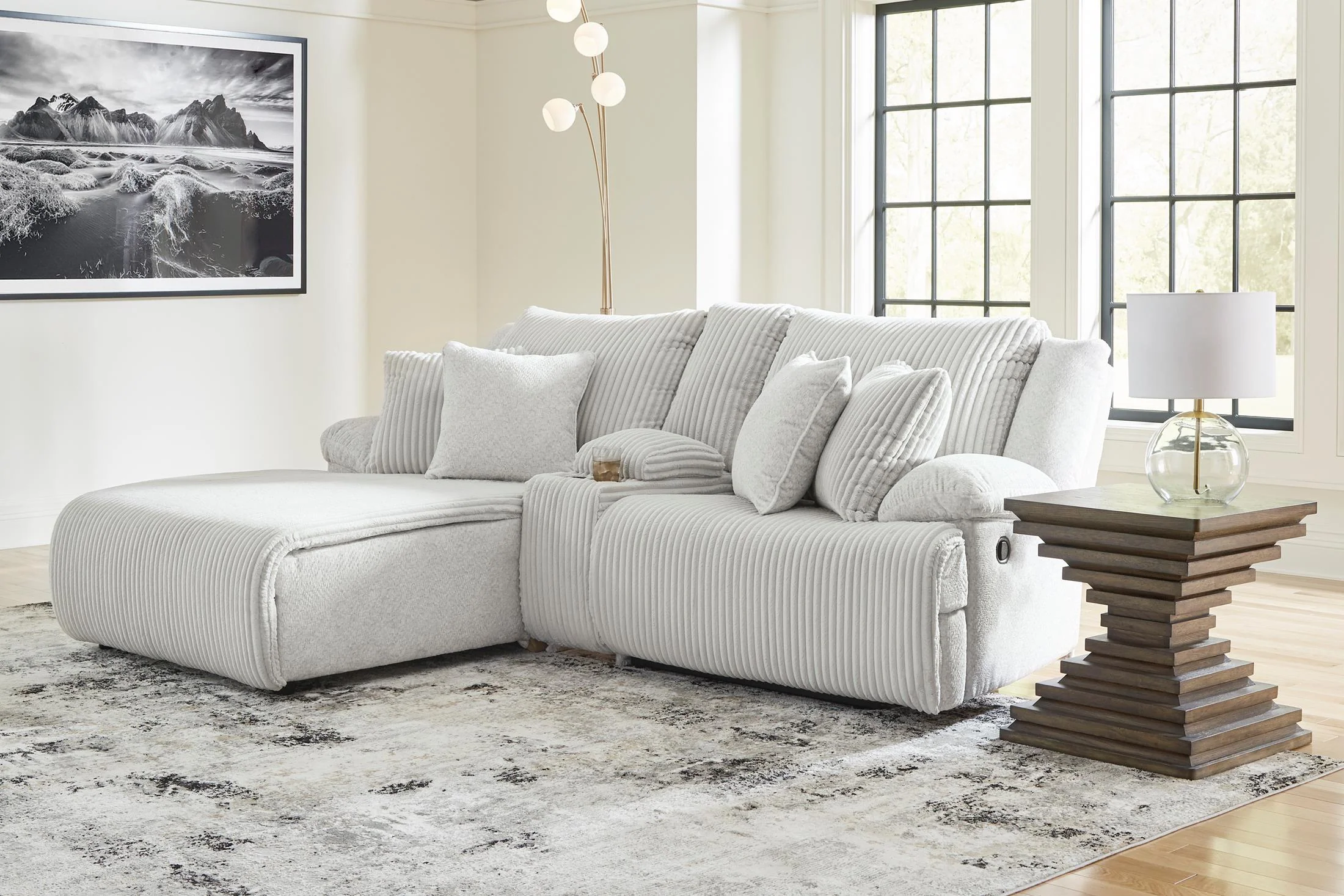 Top Tier Left Facing 3-Piece Reclining Sectional Sofa with Chaise - Image 4