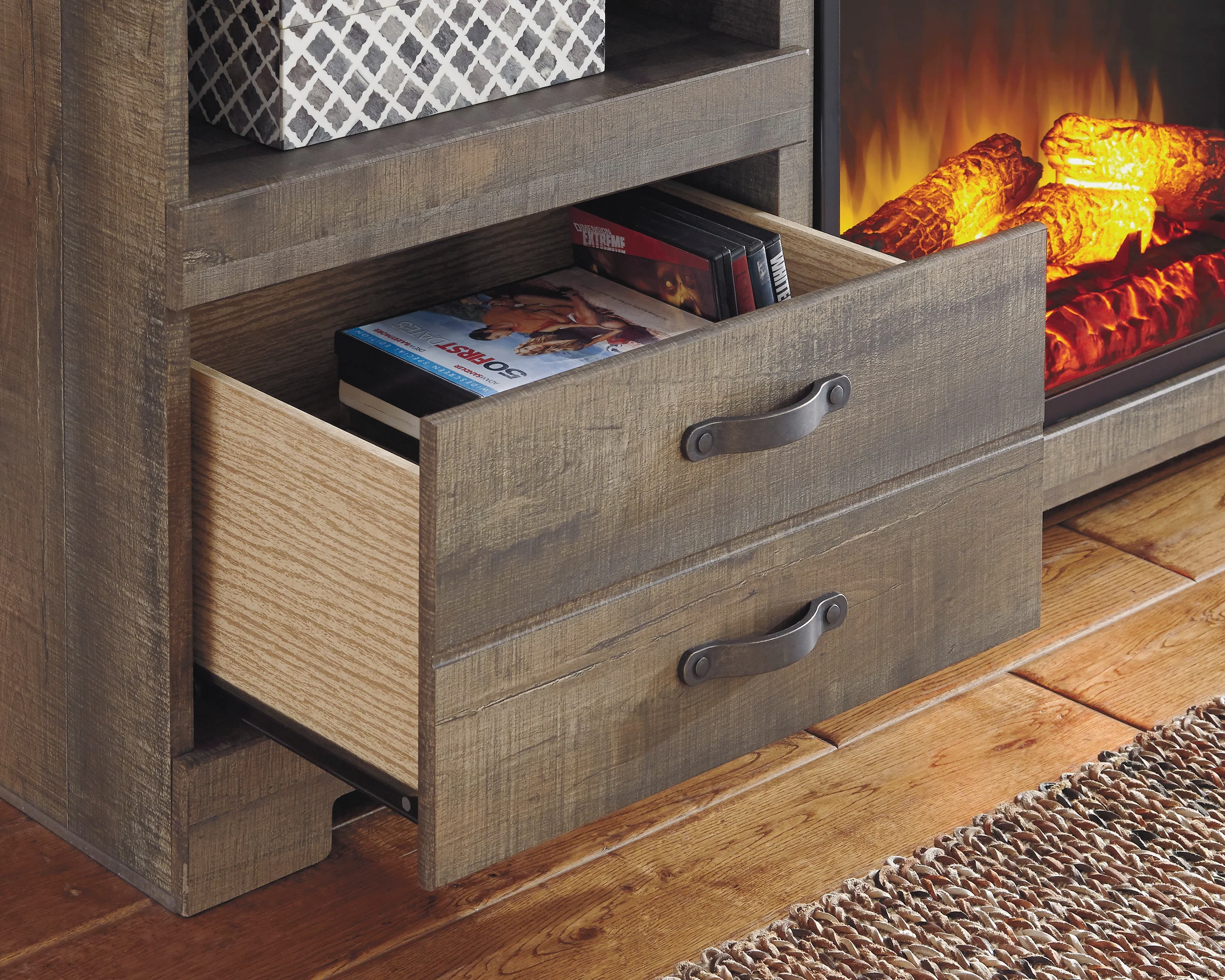 Trinell 63" TV Stand with Fireplace Option - Image 6