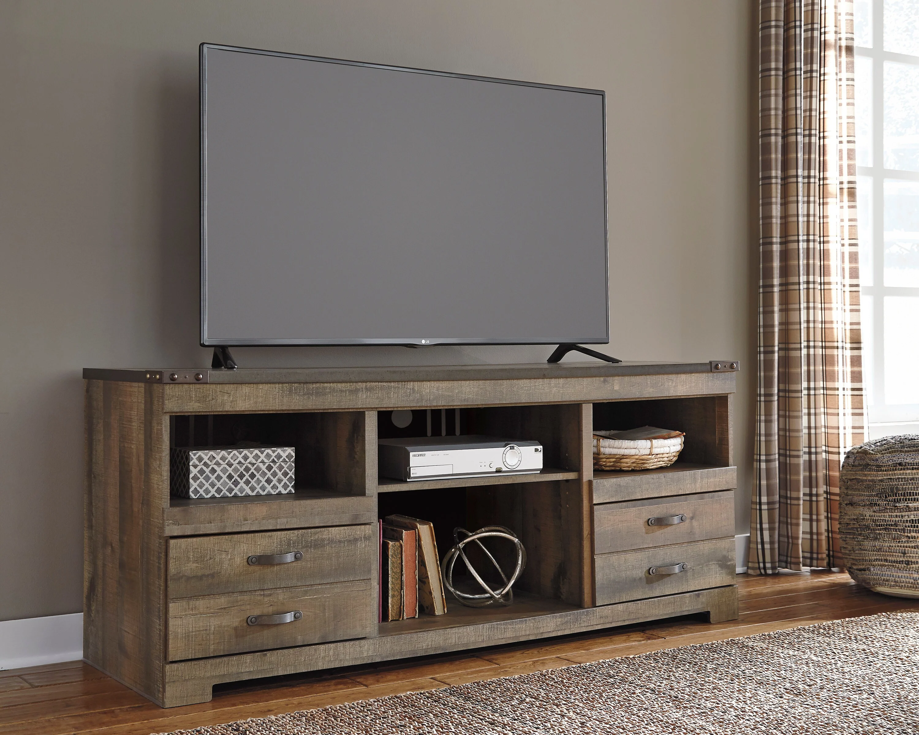 Trinell 63" TV Stand with Fireplace Option - Image 8