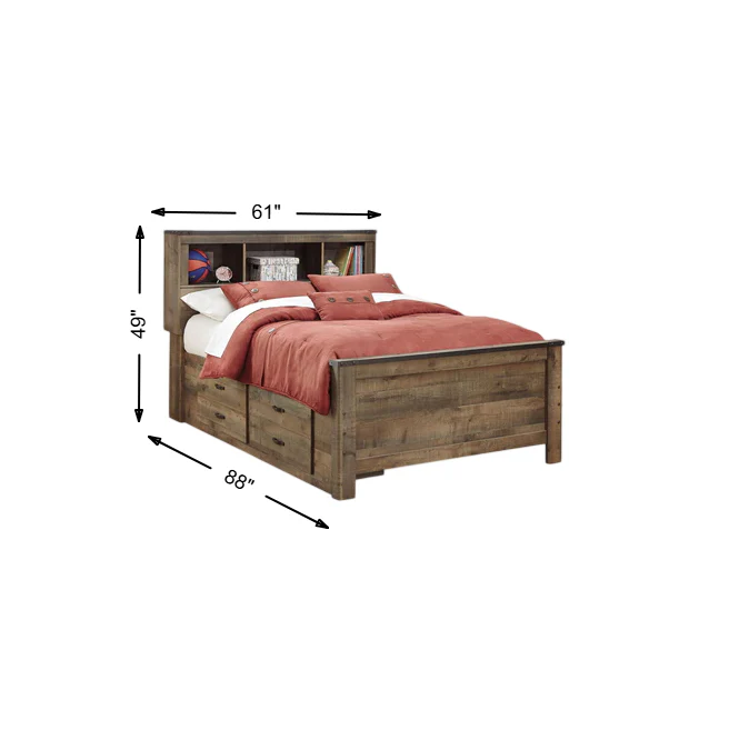 Trinell Full Bookcase Bed with 2 Sided Storage - Image 3