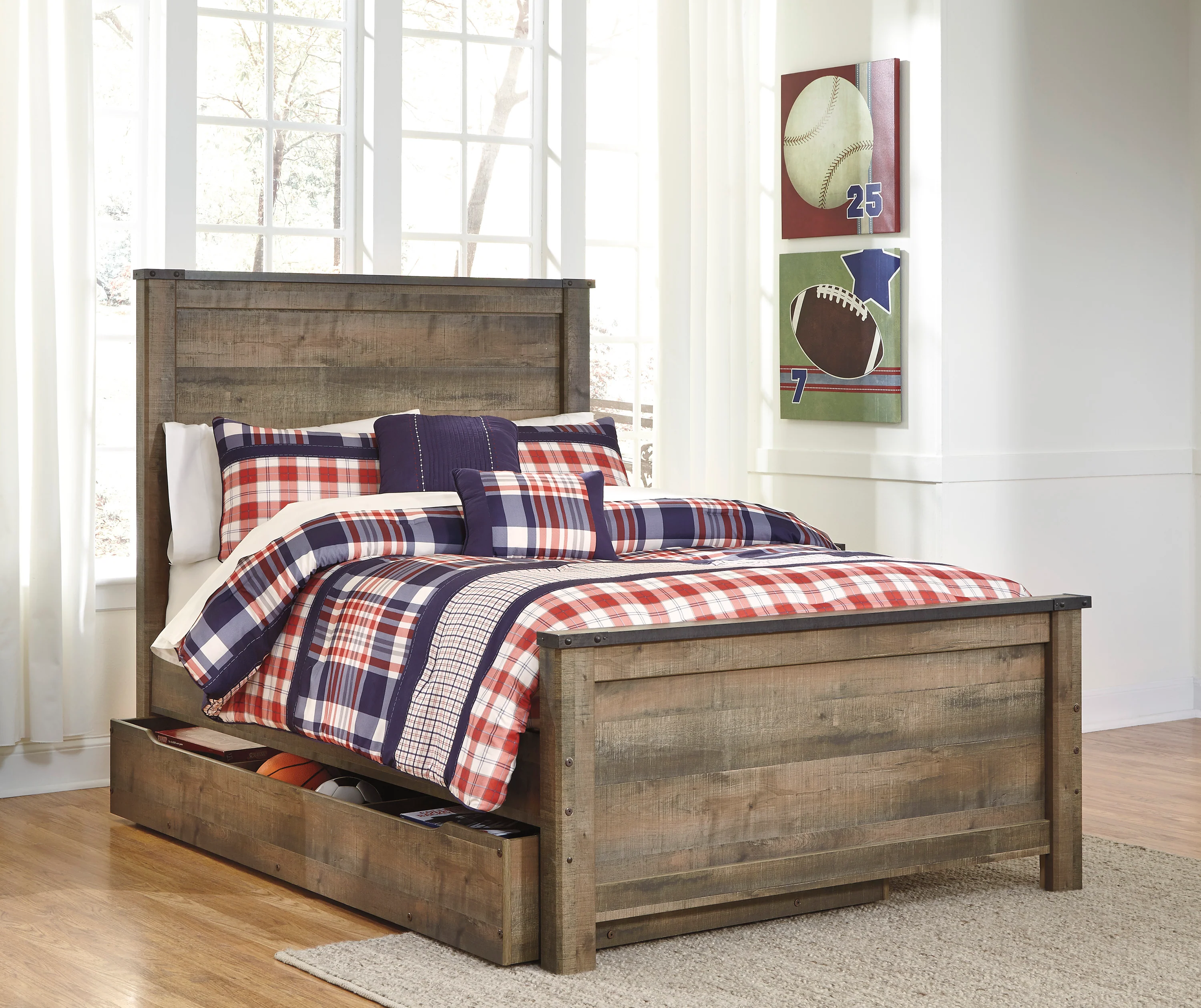 Trinell Panel Bed with 1 Large Storage Drawer - Image 3