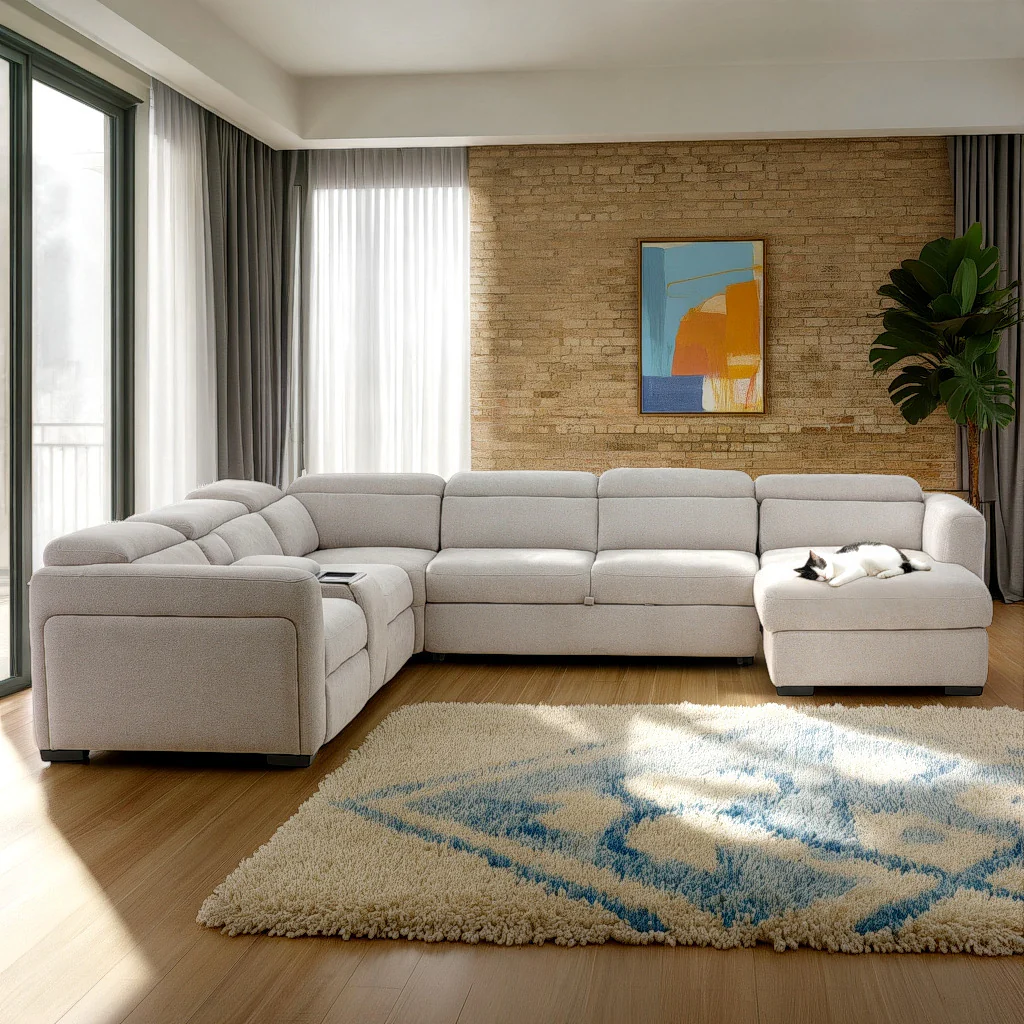 Tuscany 6-Piece Power Reclining Sleeper Sectional with Chaise - Image 2