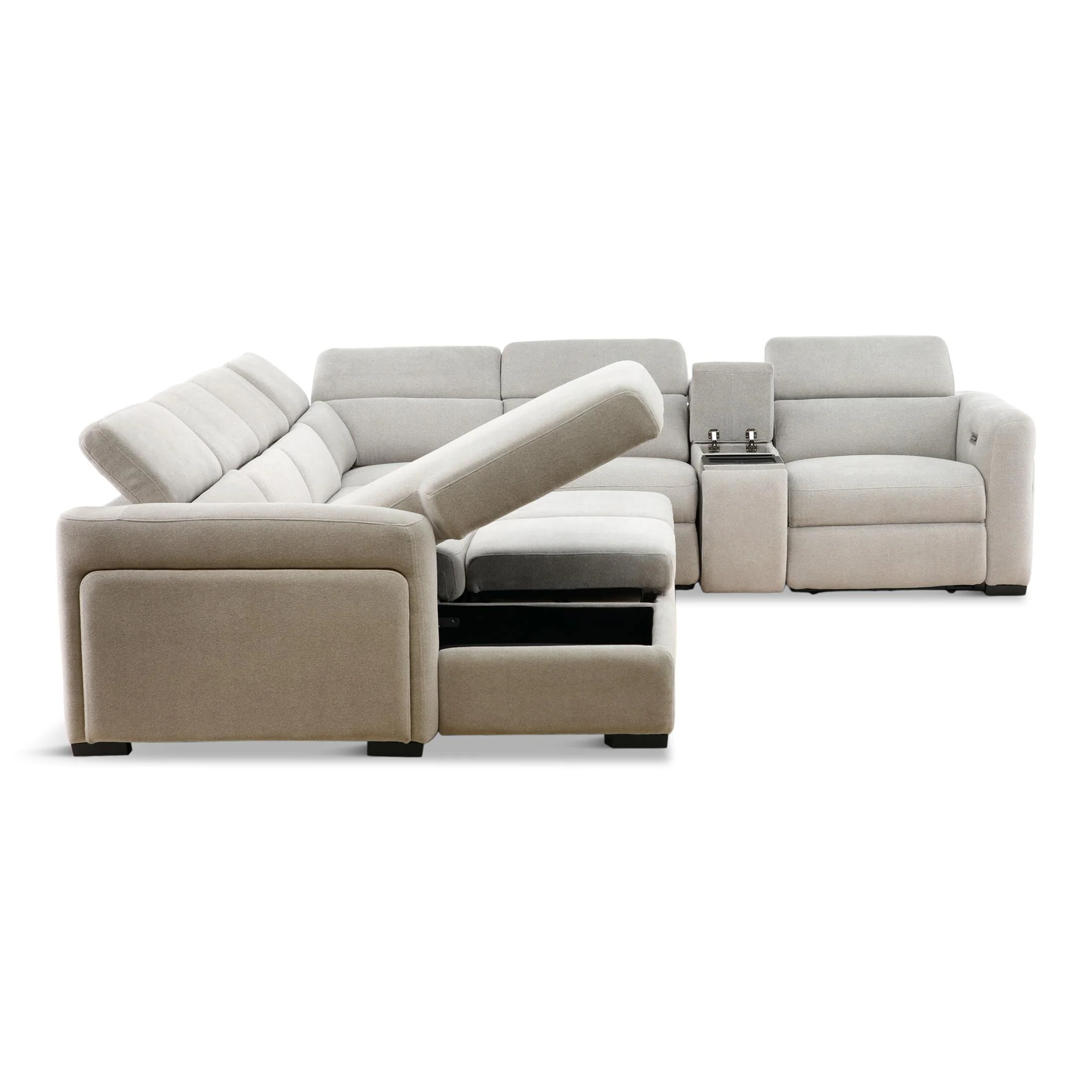 Tuscany 6-Piece Power Reclining Sleeper Sectional with Chaise - Image 6