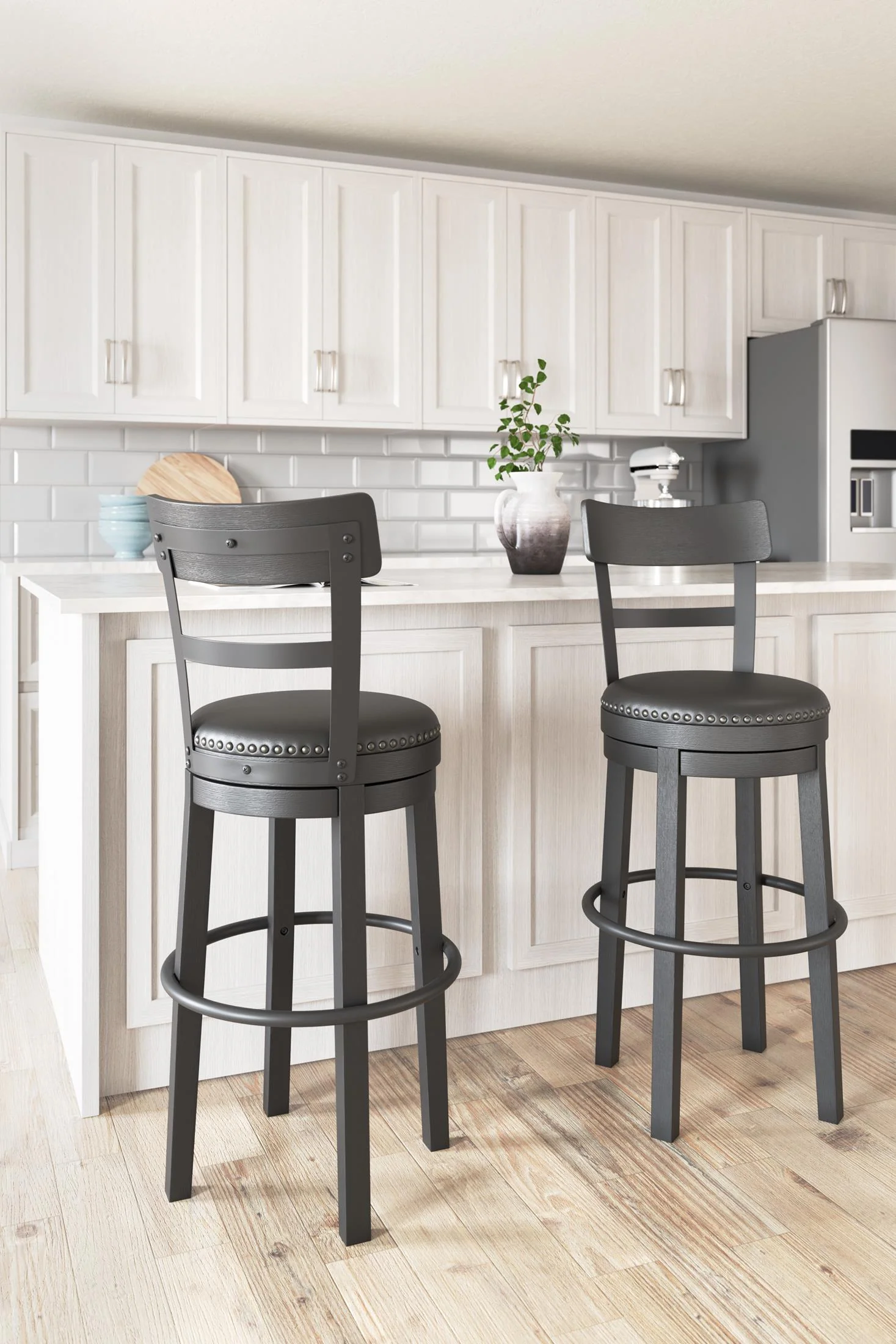 Valebeck Bar Height Upholstered Bar Stool (Set of 2) - Image 2