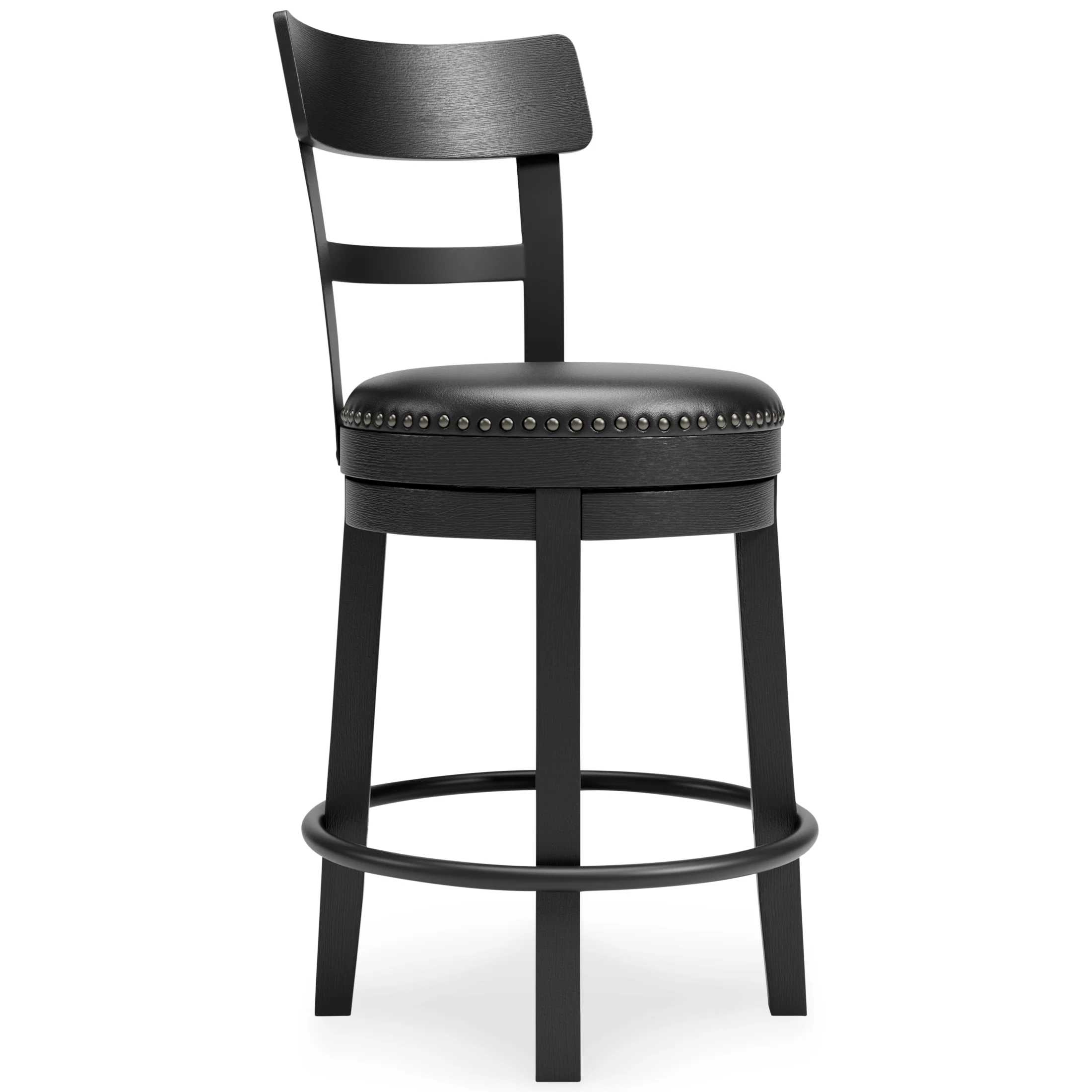 Ashley Valebeck Counter Height Upholstered Swivel Bar Stool with Contoured Back - Image 5