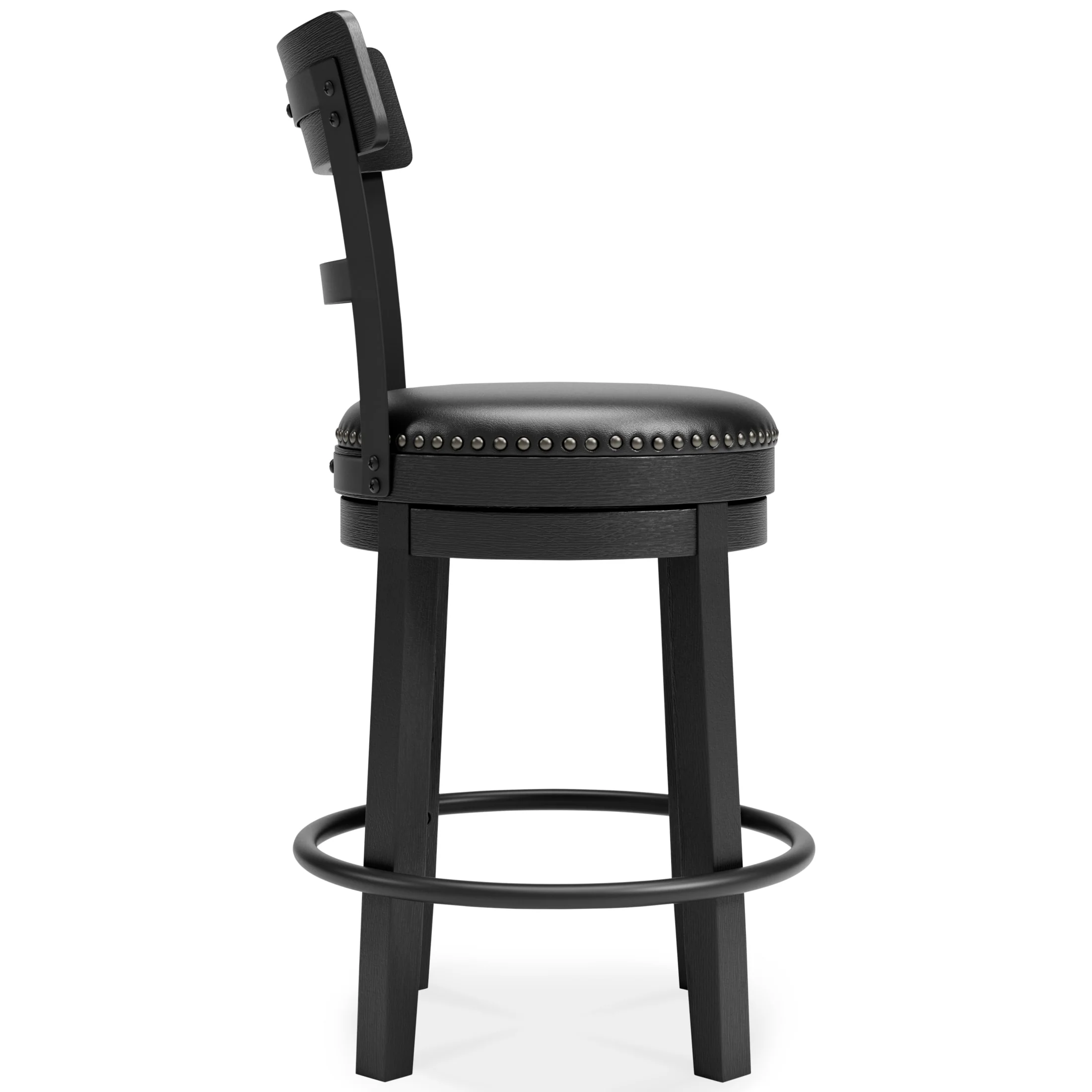 Ashley Valebeck Counter Height Upholstered Swivel Bar Stool with Contoured Back - Image 7