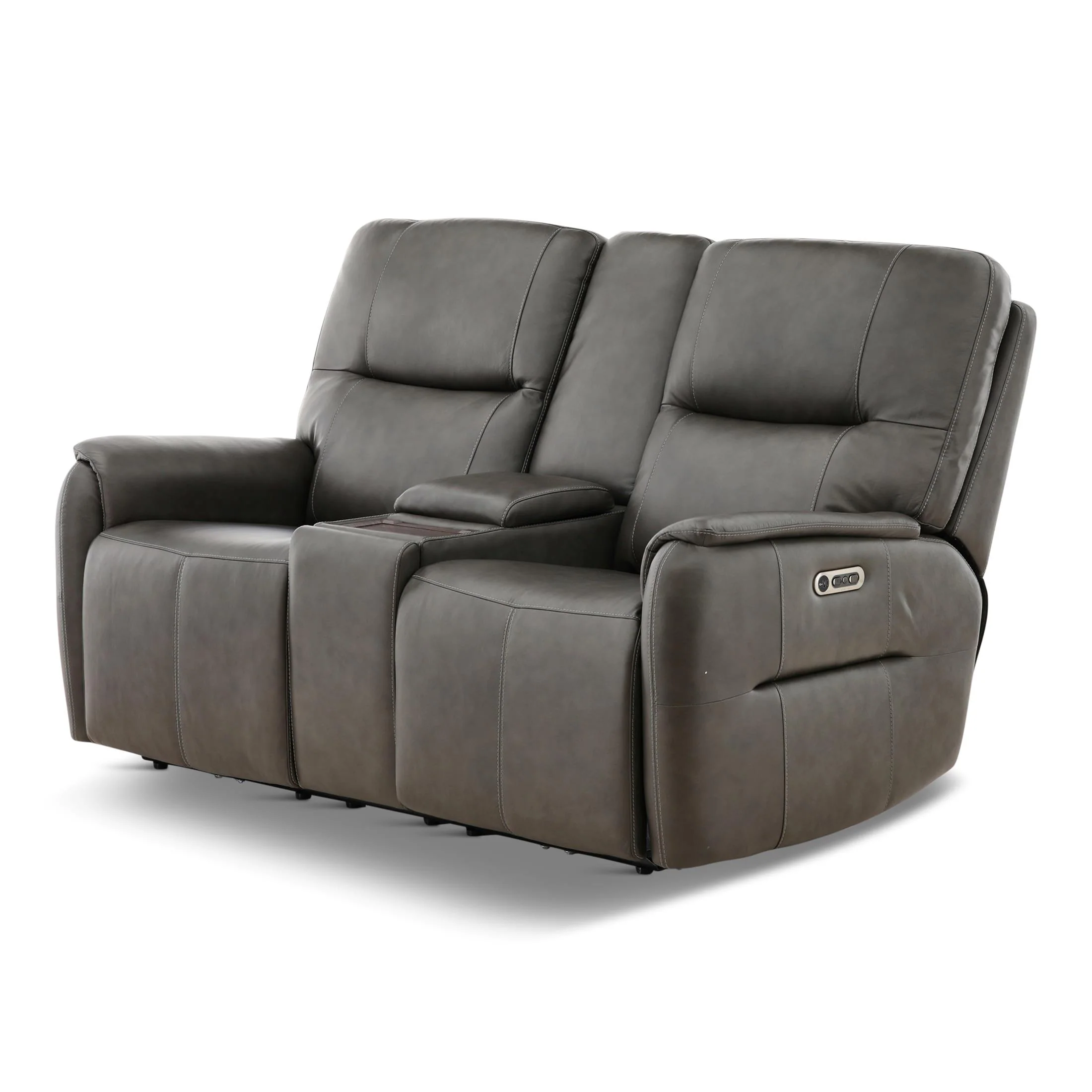 Flexsteel Walker Leather Power Reclining Console Loveseat - Image 18