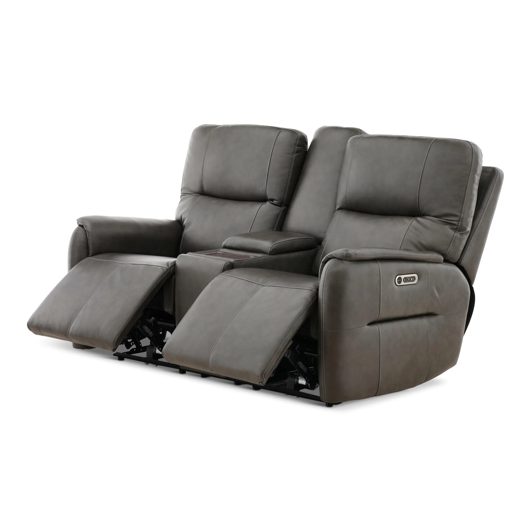 Flexsteel Walker Leather Power Reclining Console Loveseat - Image 19