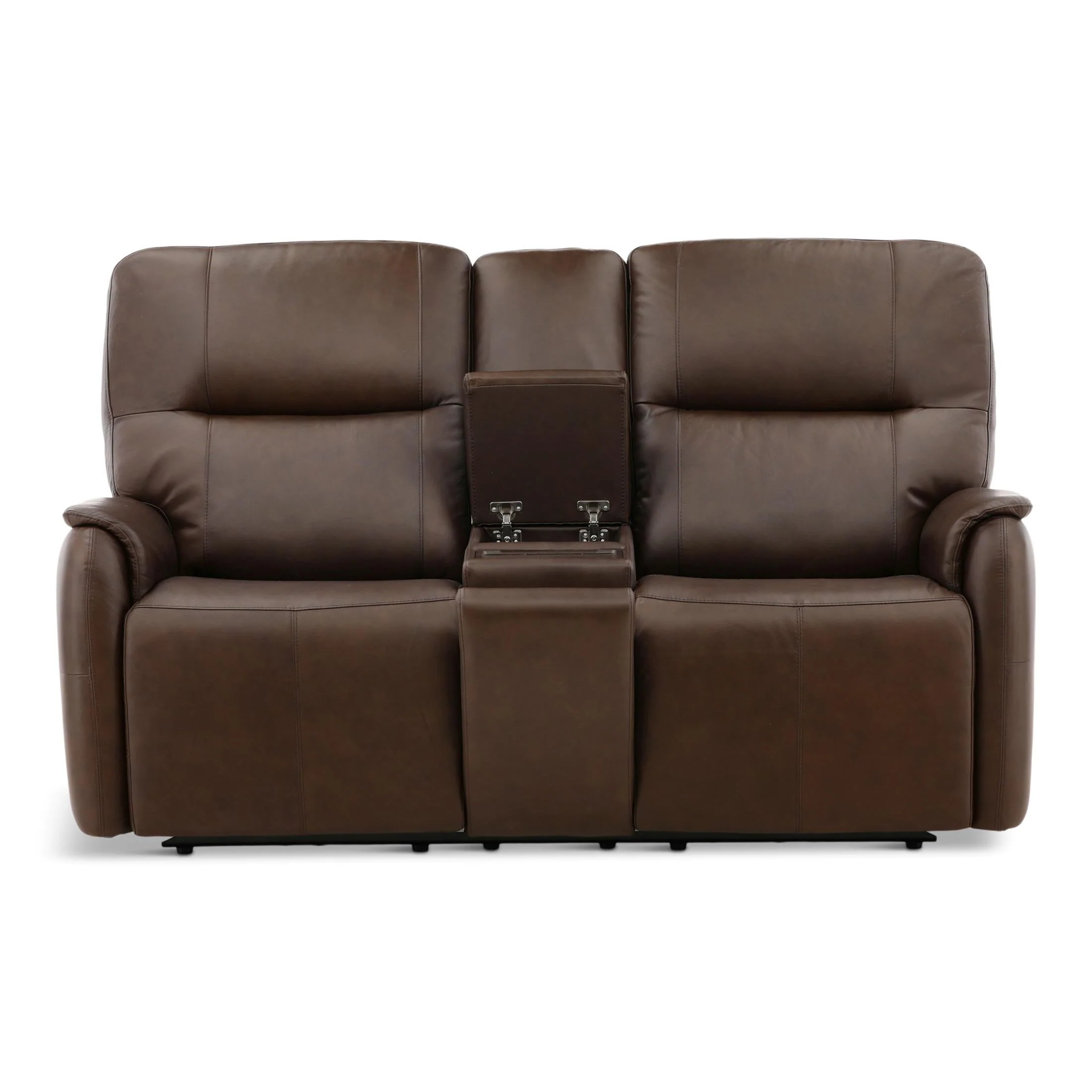 Flexsteel Walker Leather Power Reclining Console Loveseat - Image 2