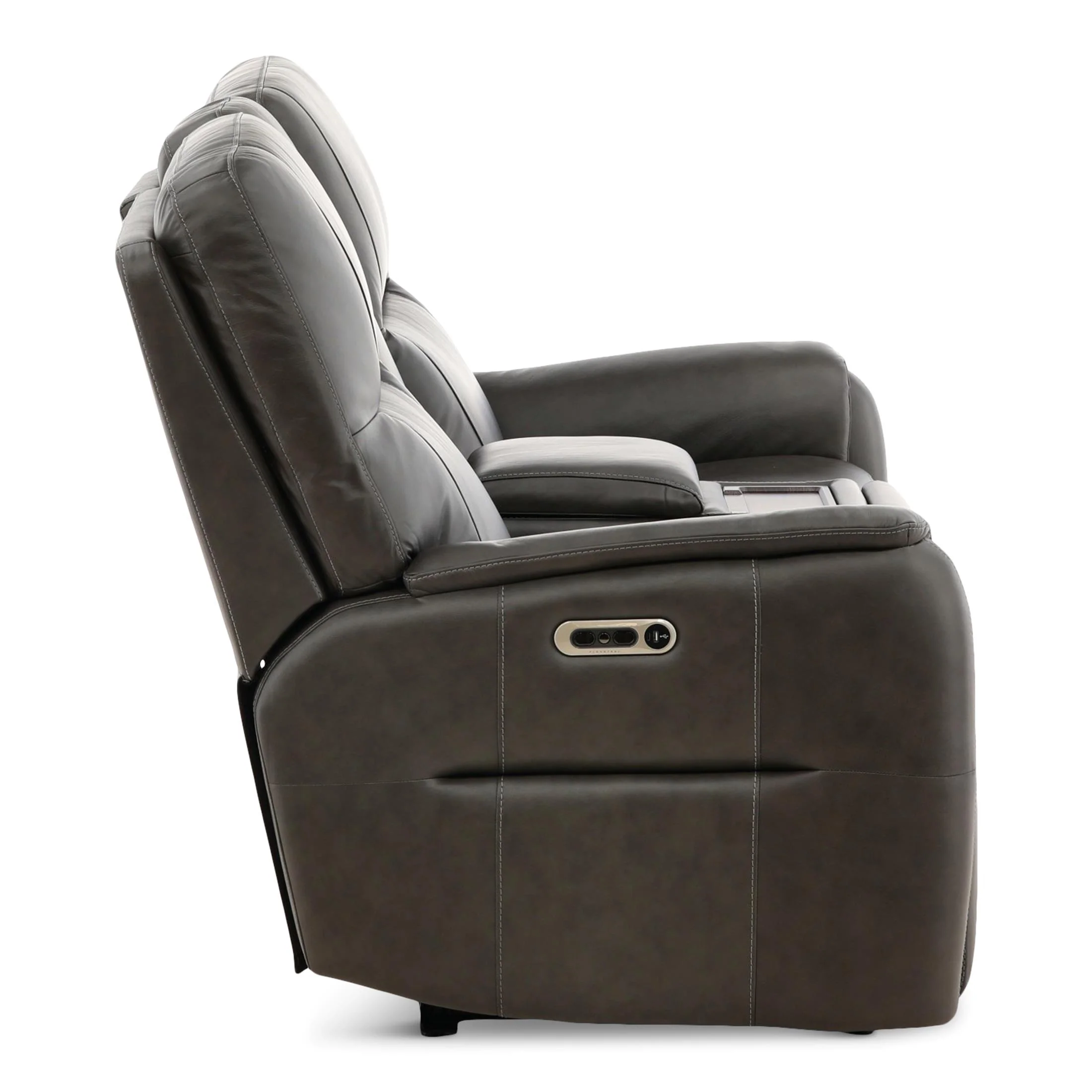 Flexsteel Walker Leather Power Reclining Console Loveseat - Image 20