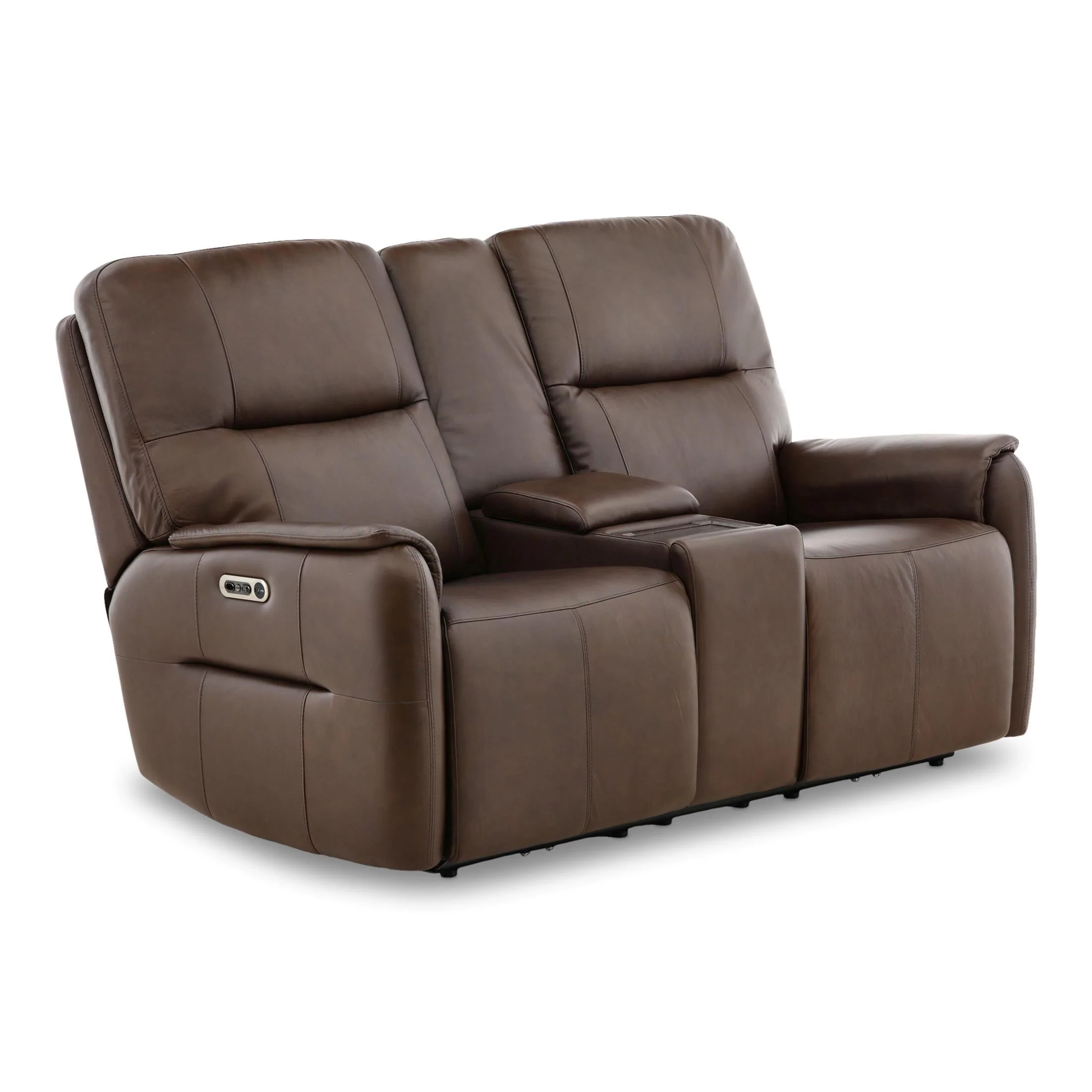 Flexsteel Walker Leather Power Reclining Console Loveseat - Image 4