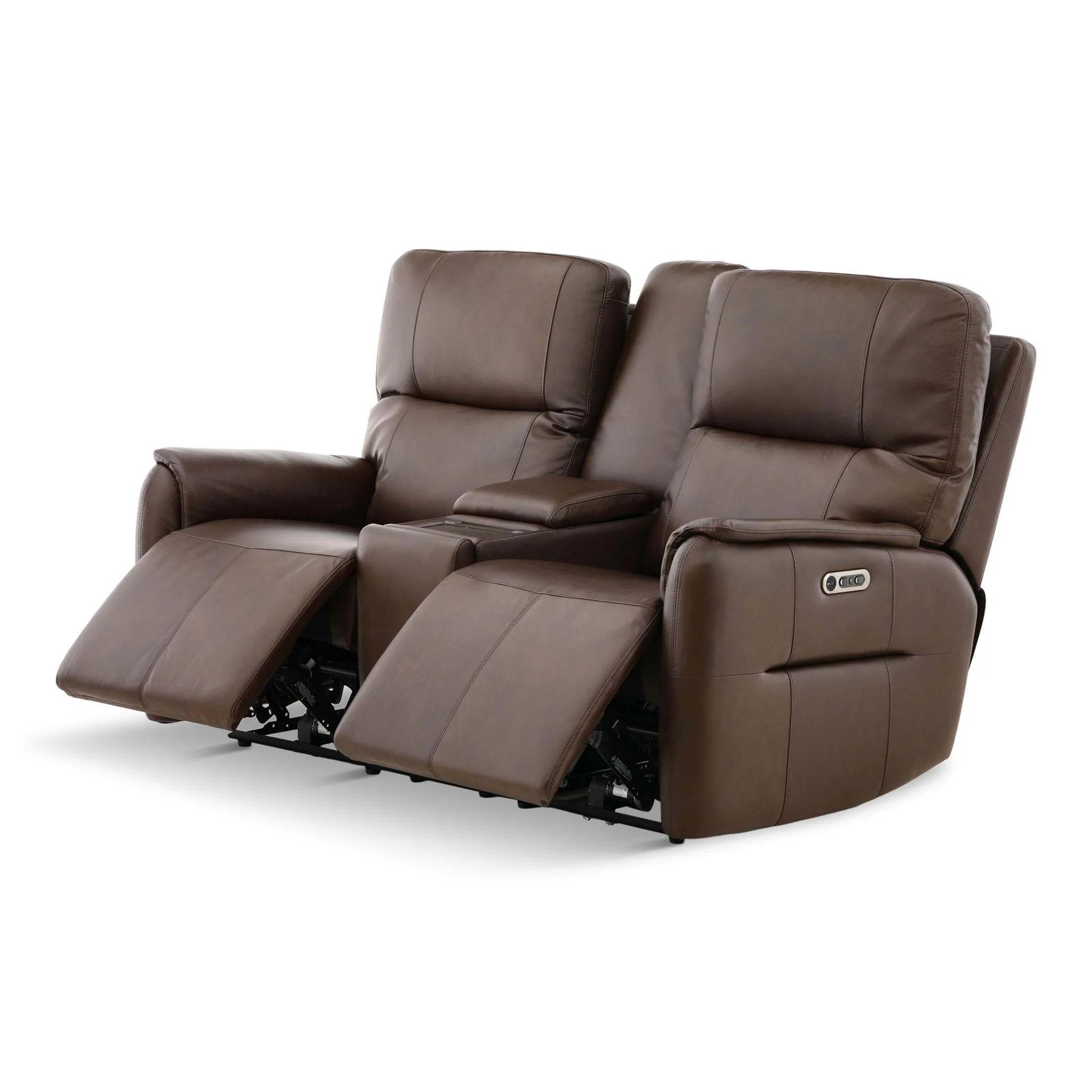 Flexsteel Walker Leather Power Reclining Console Loveseat - Image 7