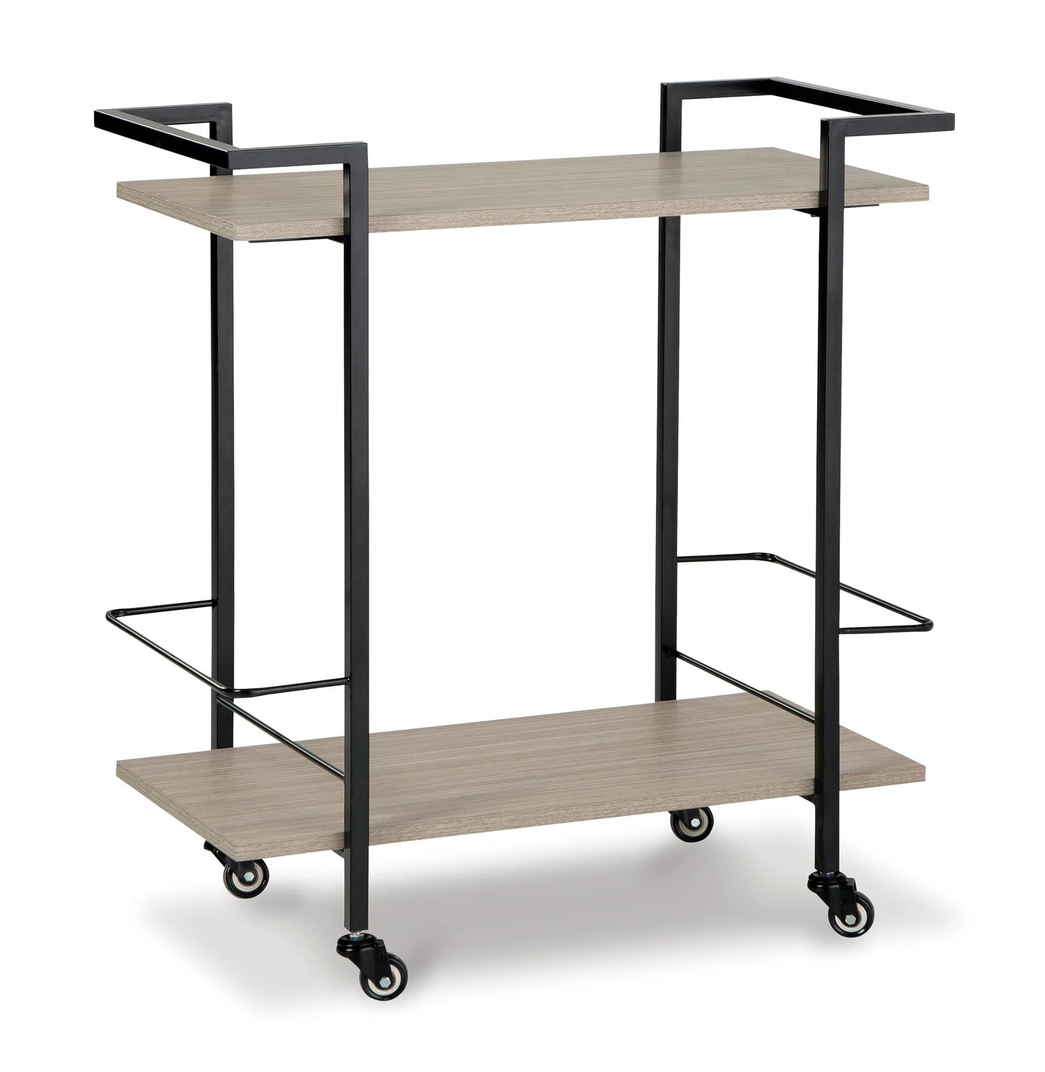 Waylowe Bar Cart with 2 Bottle Holders and Casters - Image 3