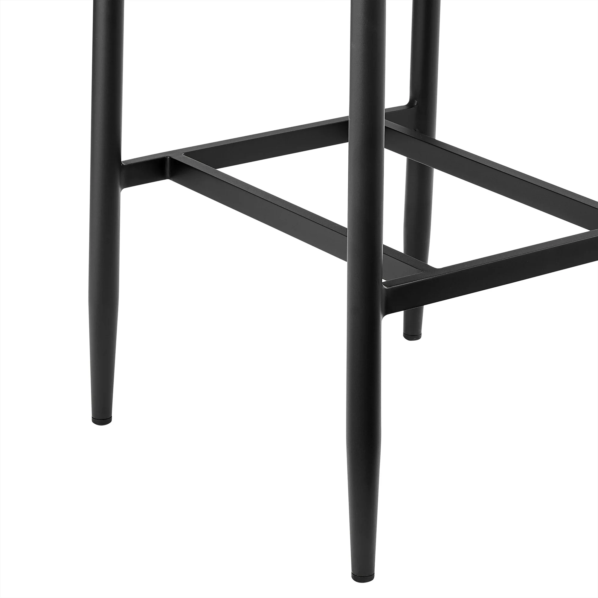 Wiglaf Outdoor Patio Counter Height Bar Stool in Aluminum and Teak with Gray Cushions - Image 8