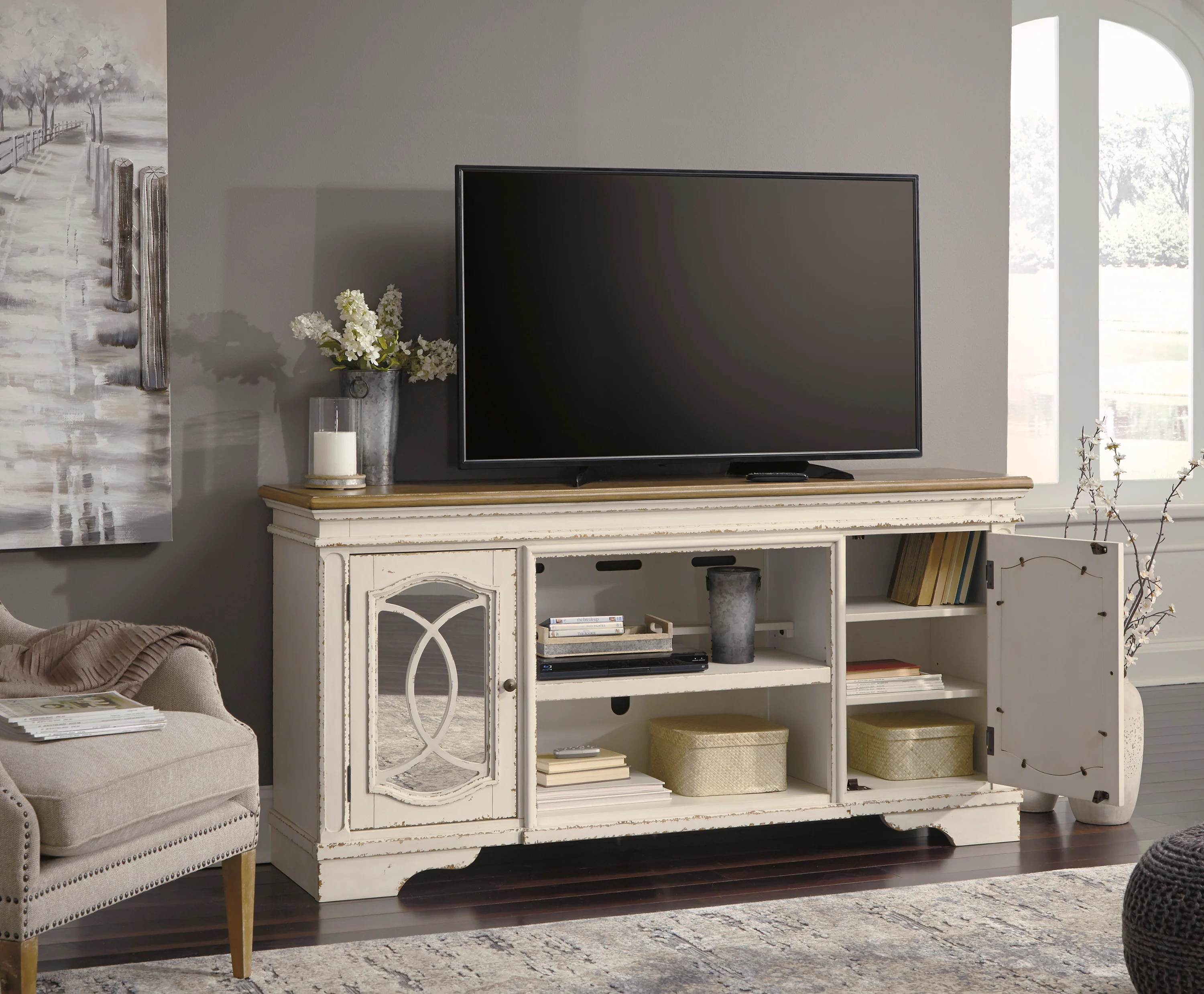 Realyn XL TV Stand with Fireplace Option - Image 4